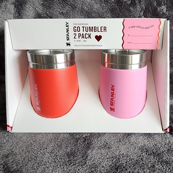 New Stanley 2pk 10 oz Stainless Steel Everyday Go Tumblers Red & Cotton Candy - Picture 3 of 5